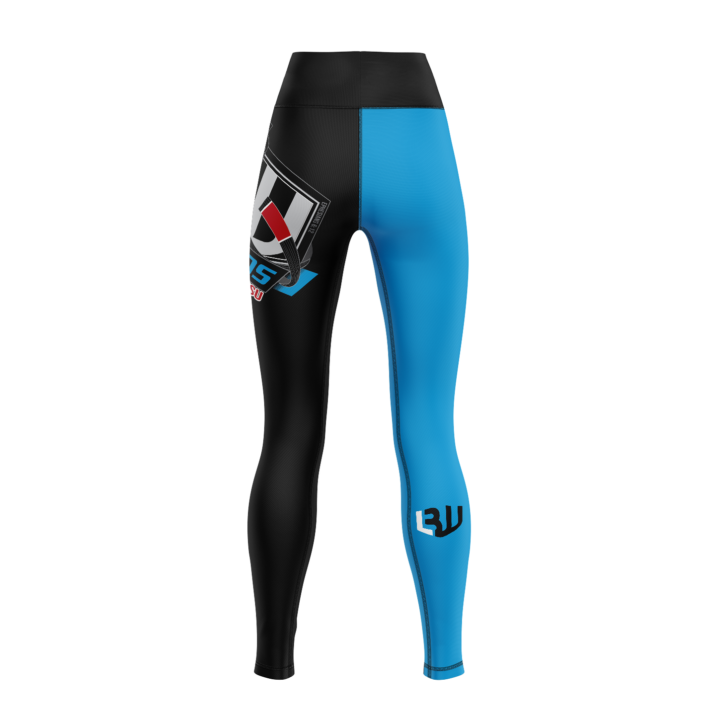 Legends BJJ women's high-waisted grappling tights Standard Issue, black and blue