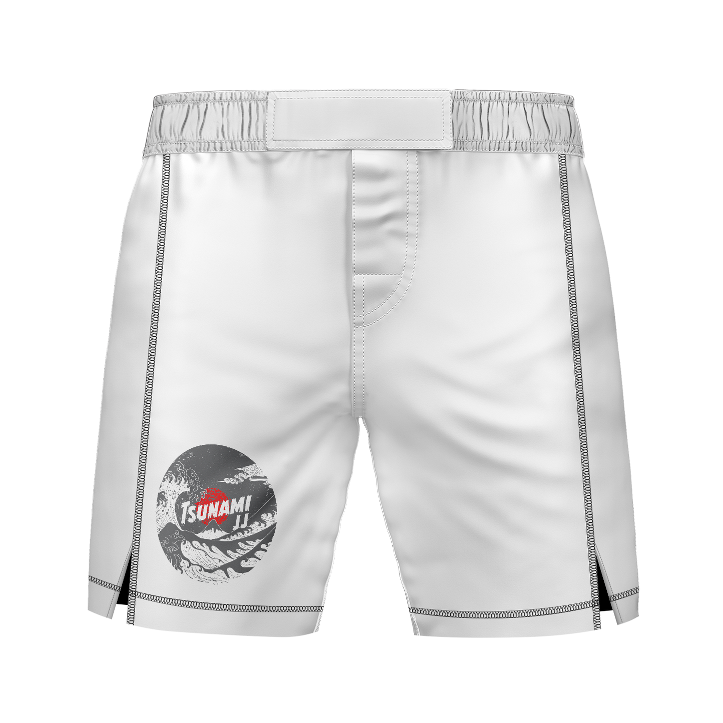 Tsunami JJ men's 7" fight shorts Ranked, white