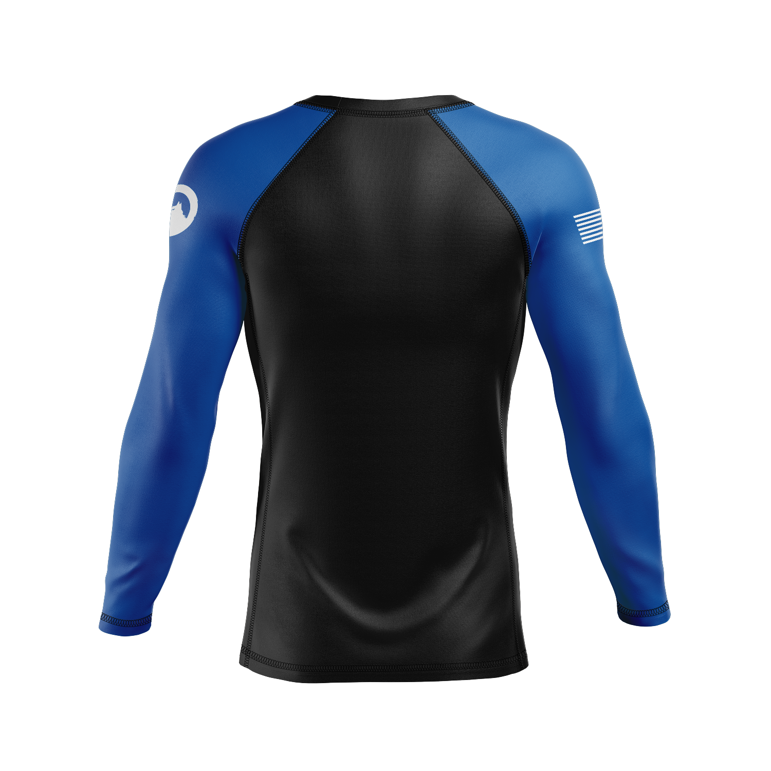 Flow BJJ men's rash guard Standard Issue, black and blue