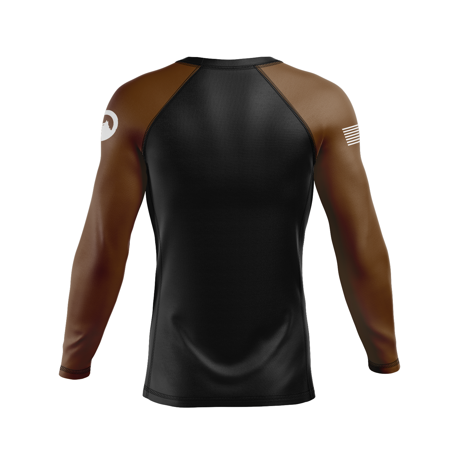 Flow BJJ men's rash guard Standard Issue, black and brown