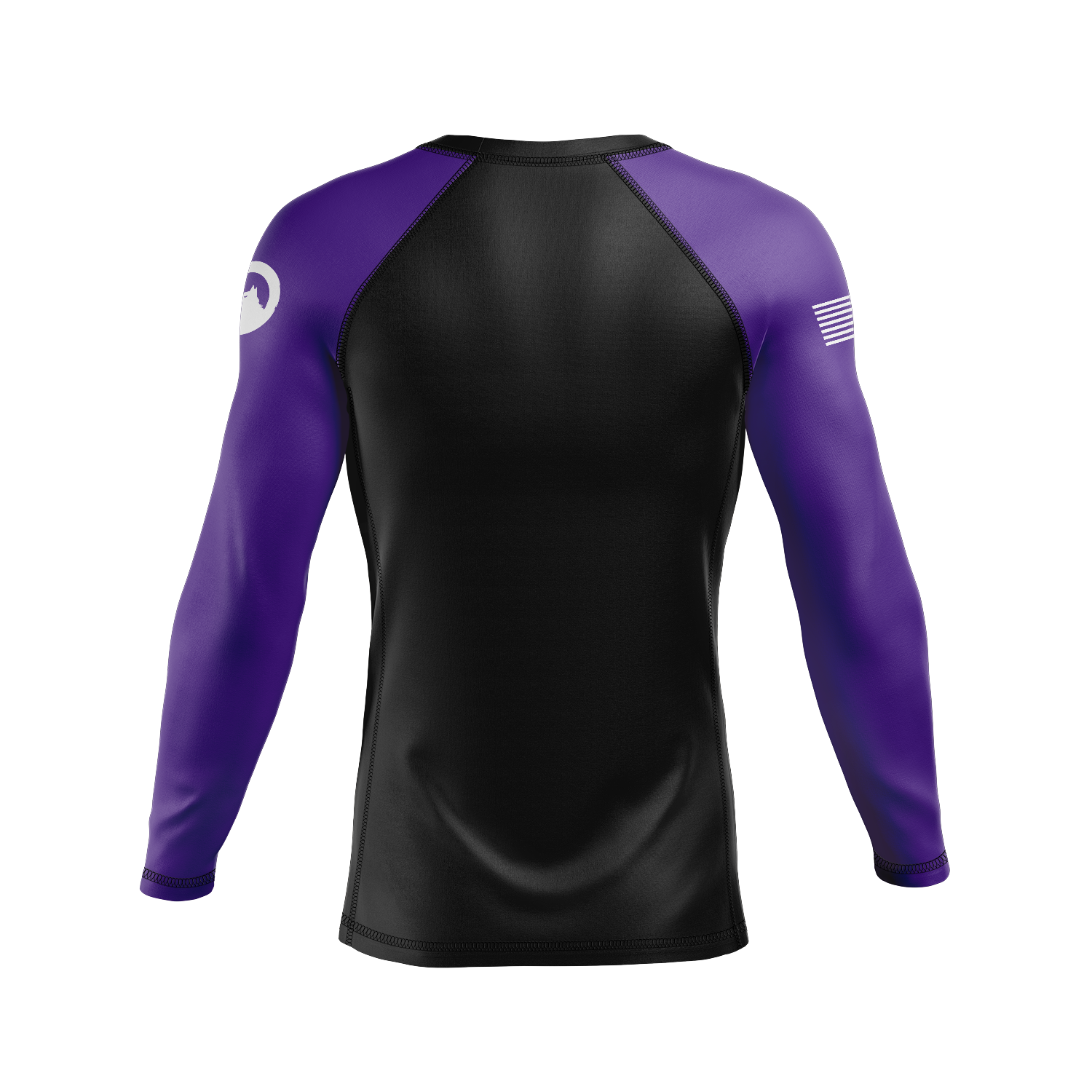 Flow BJJ men's rash guard Standard Issue, black and purple
