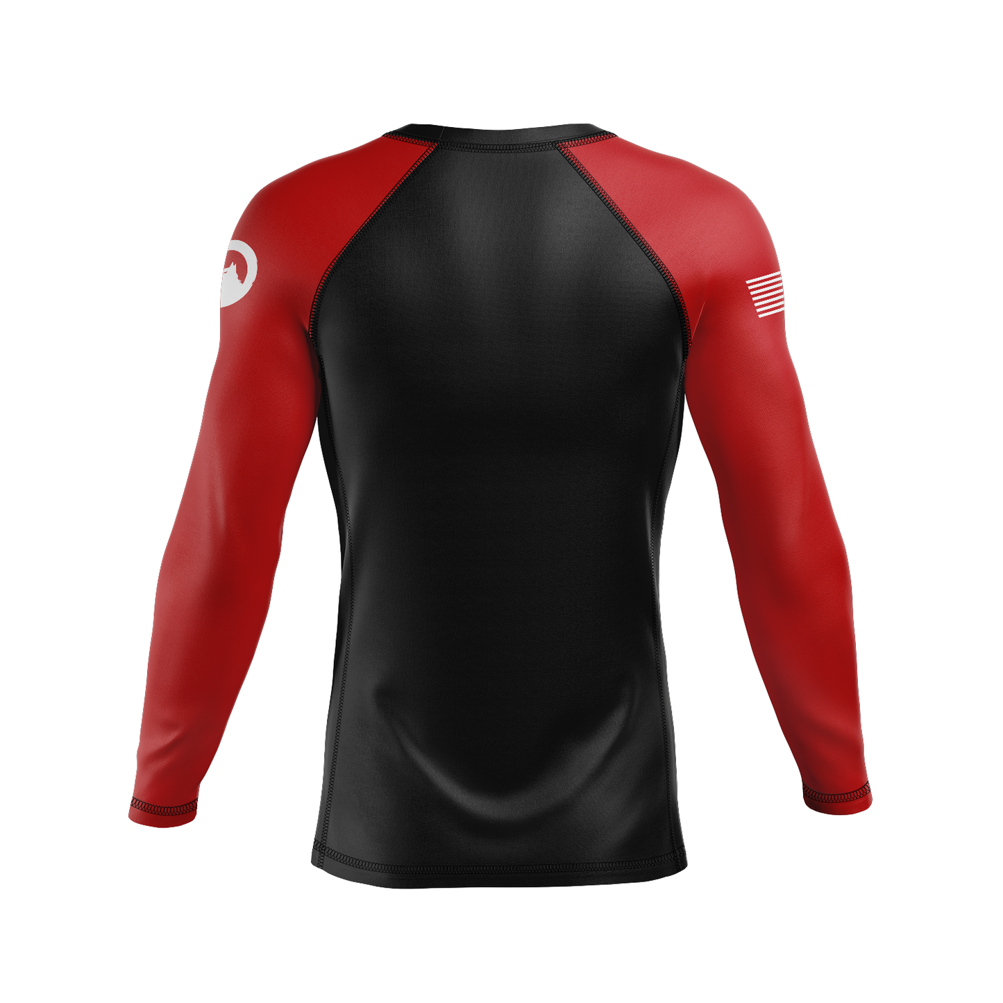 Flow BJJ women's rash guard Standard Issue, black and red