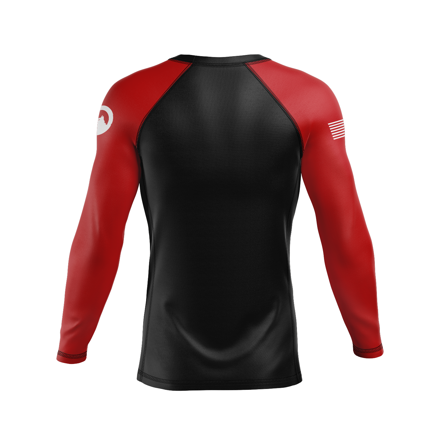 Flow BJJ men's rash guard Standard Issue, black and red