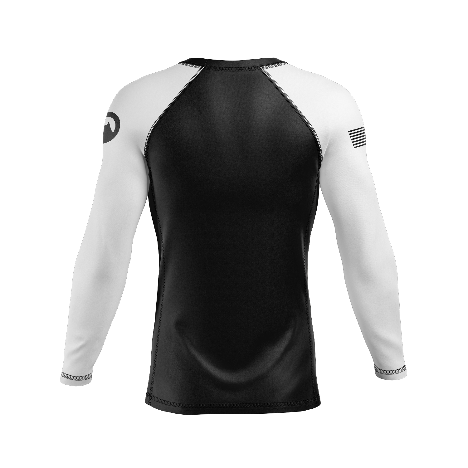 Flow BJJ men's rash guard Standard Issue, black and white