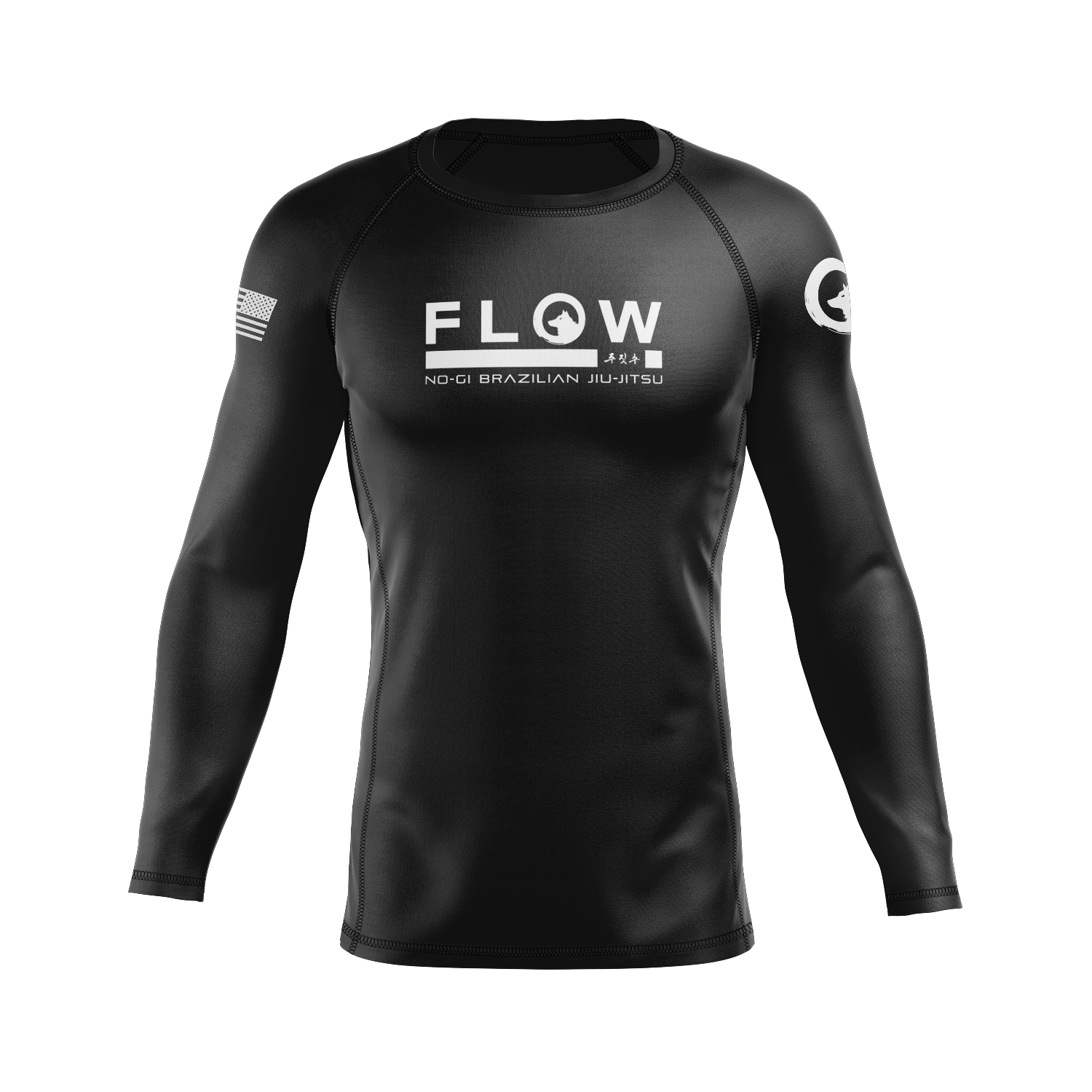 Flow BJJ men's rash guard Standard Issue, black