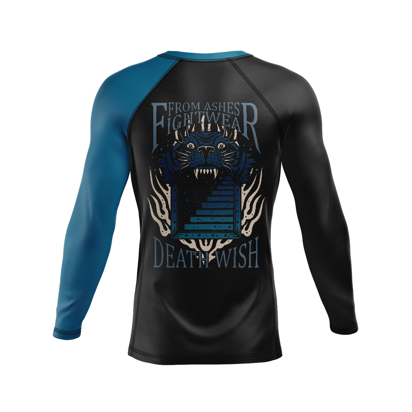 From Ashes Fightwear men's rash guard Death Wish Ranked, black and blue