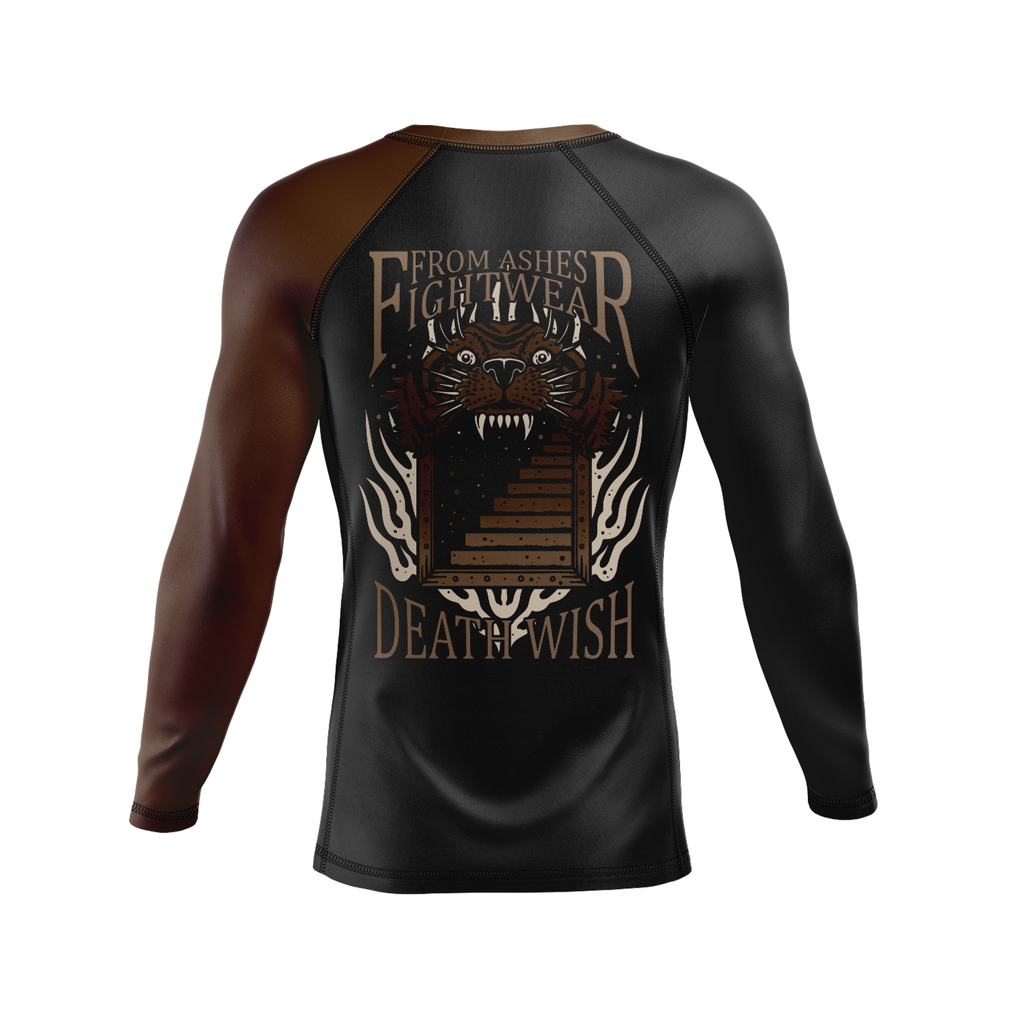 From Ashes Fightwear men's rash guard Death Wish Ranked, black and brown