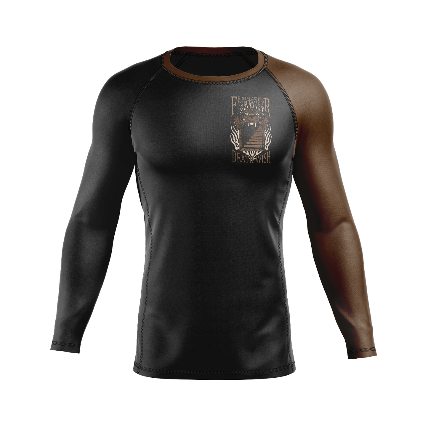 From Ashes Fightwear men's rash guard Death Wish Ranked, black and brown