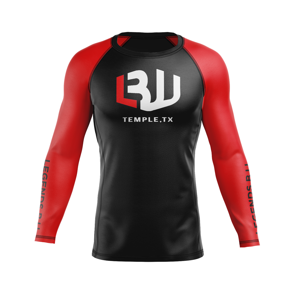 Legends BJJ men's rash guard Ranked, red