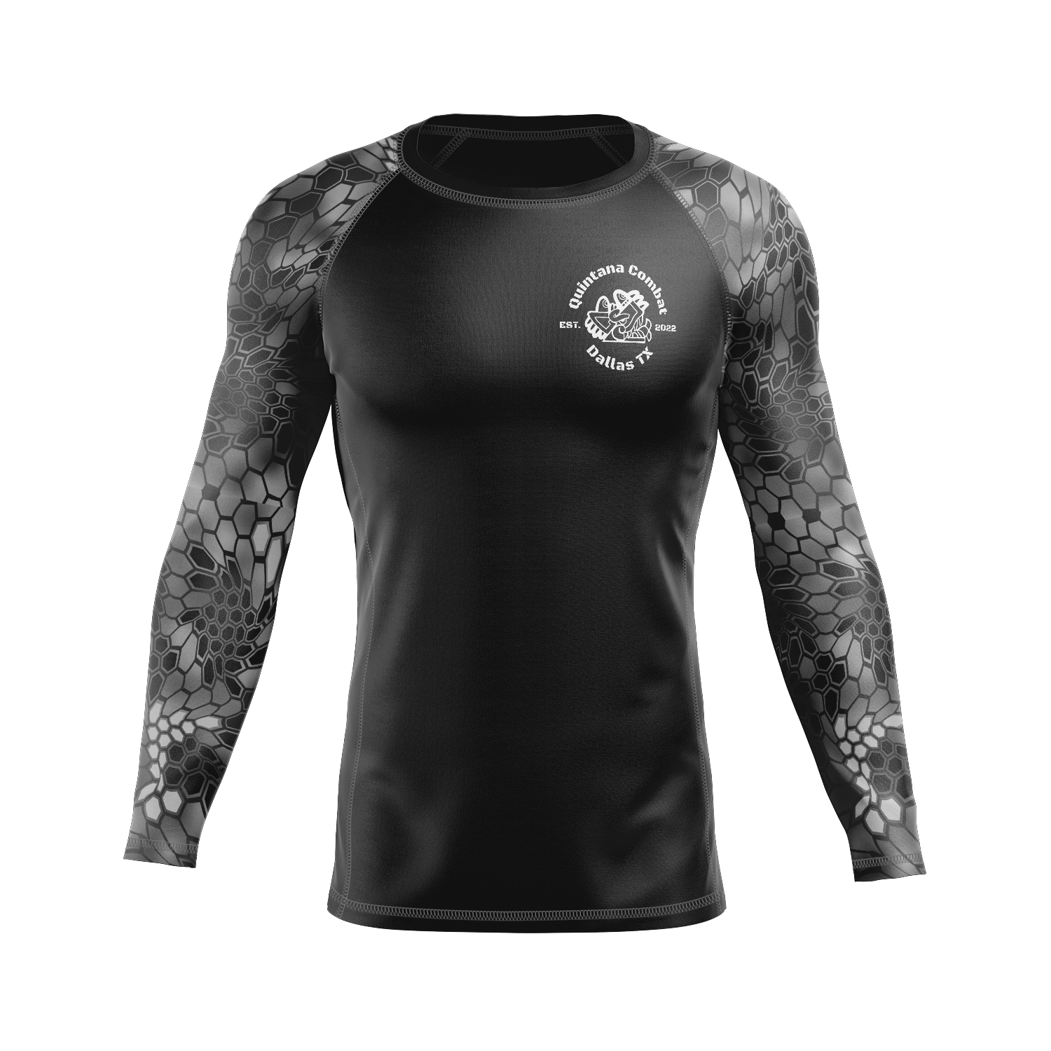 Quintana Combat & Fitness men's rash guard Standard Issue, black and grey