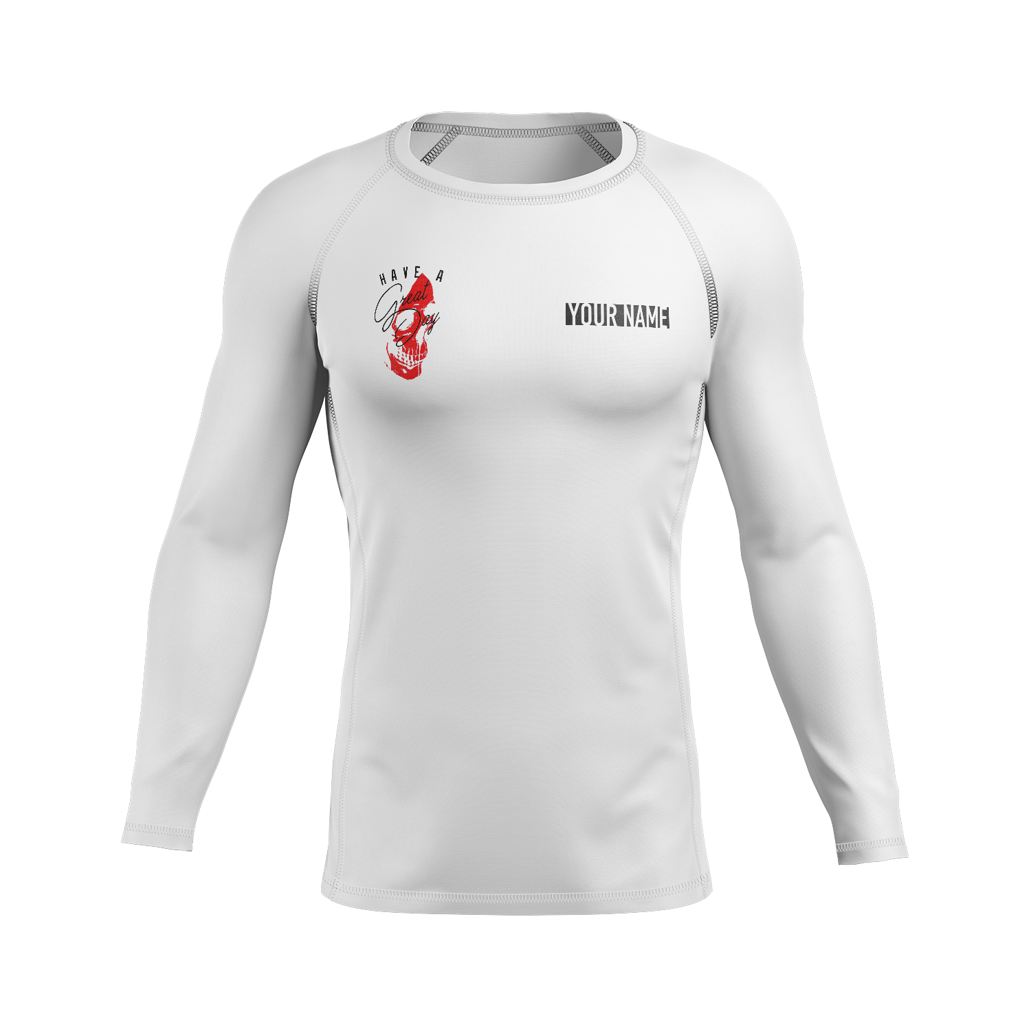 Great Day men's rash guard, white