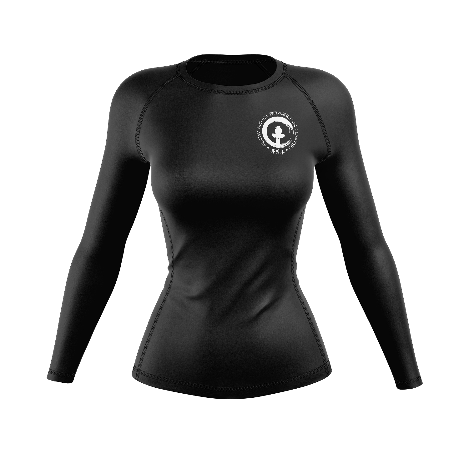 Flow BJJ women's rash guard Zen Circle, black