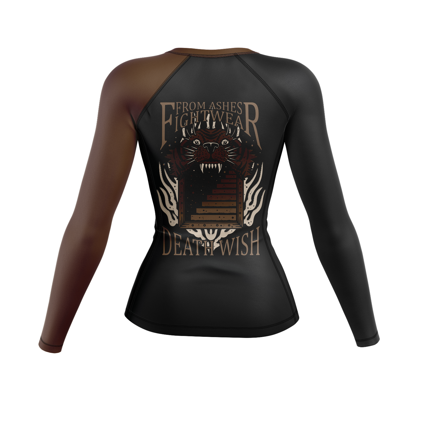 From Ashes Fightwear women's rash guard Death Wish Ranked, black and brown