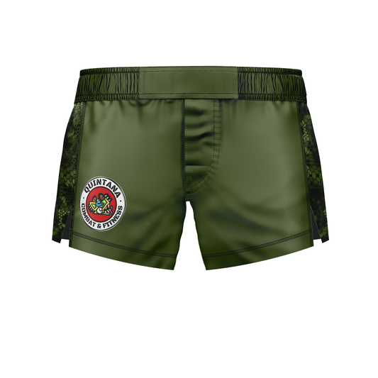 Quintana Combat & Fitness women's fight shorts, od green
