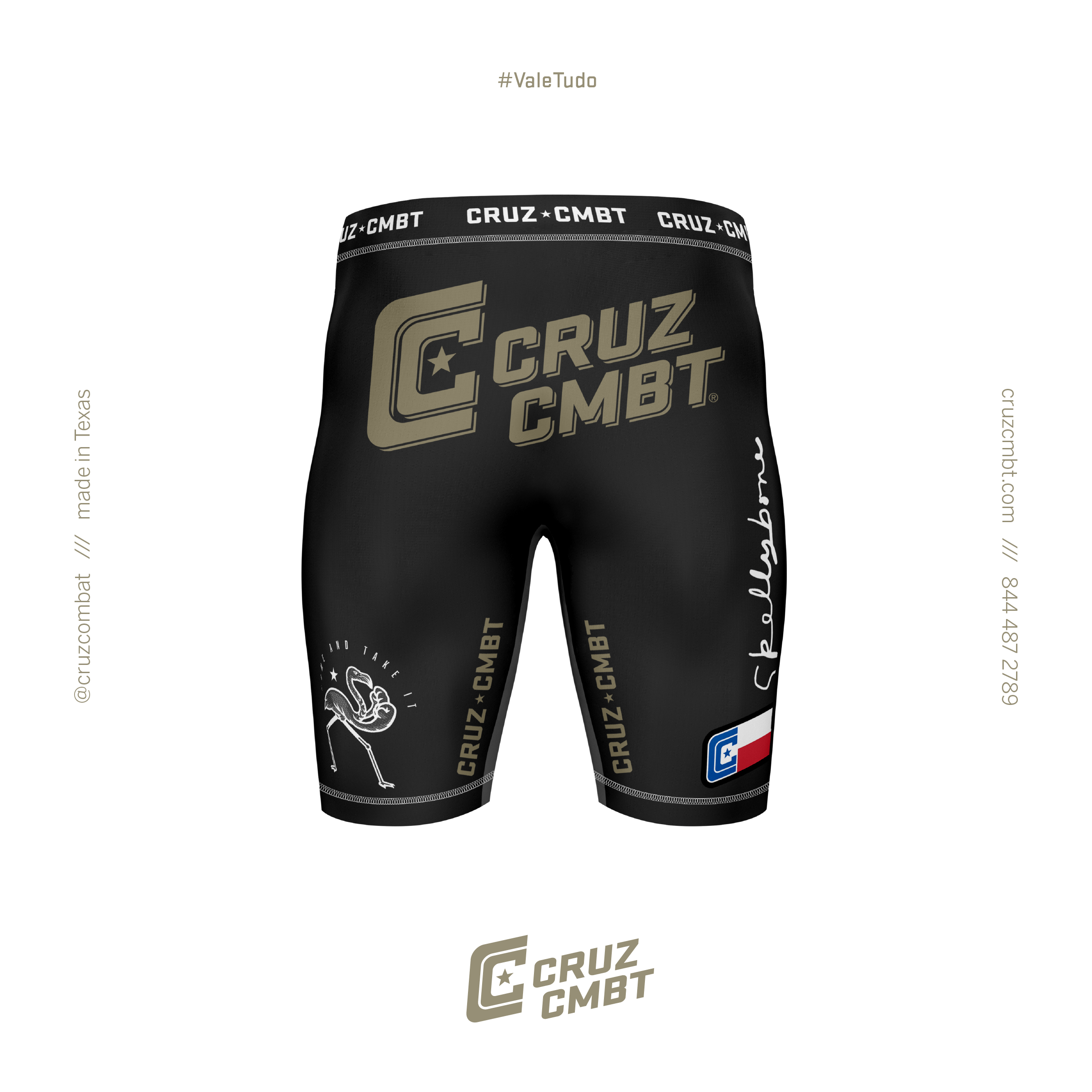 Long custom vale tudo shorts, unisex